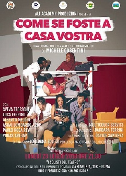 “Come se foste a casa vostra” di Michele Cosentini - Anteprima nazionale il 23 Luglio all’interno della rassegna “I solisti del teatro” - Giardini della Filarmonica di Roma 