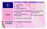 LA PATENTE ITALIANA PER L'UNIONE EUROPEA E' POCO CHIARA - E' DA RIFARE - PROBABILI SANZIONI