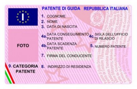 LA PATENTE ITALIANA PER L'UNIONE EUROPEA E' POCO CHIARA - E' DA RIFARE - PROBABILI SANZIONI